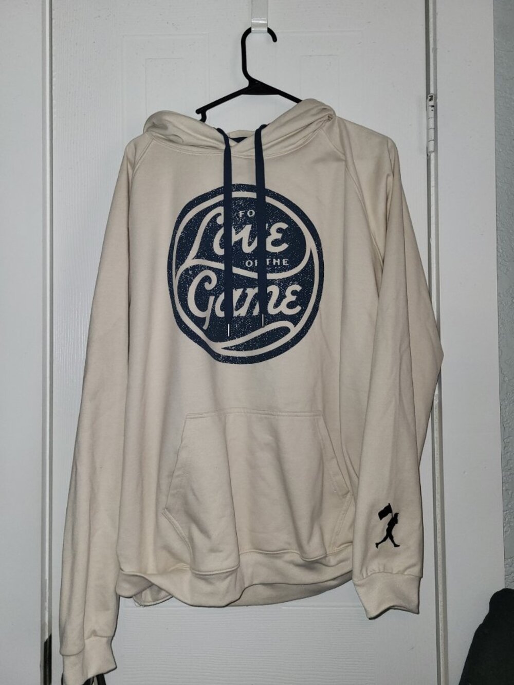 Baseballism NWT For Love of the Game Cream Navy Pullover Hoodie Sweatshirt L